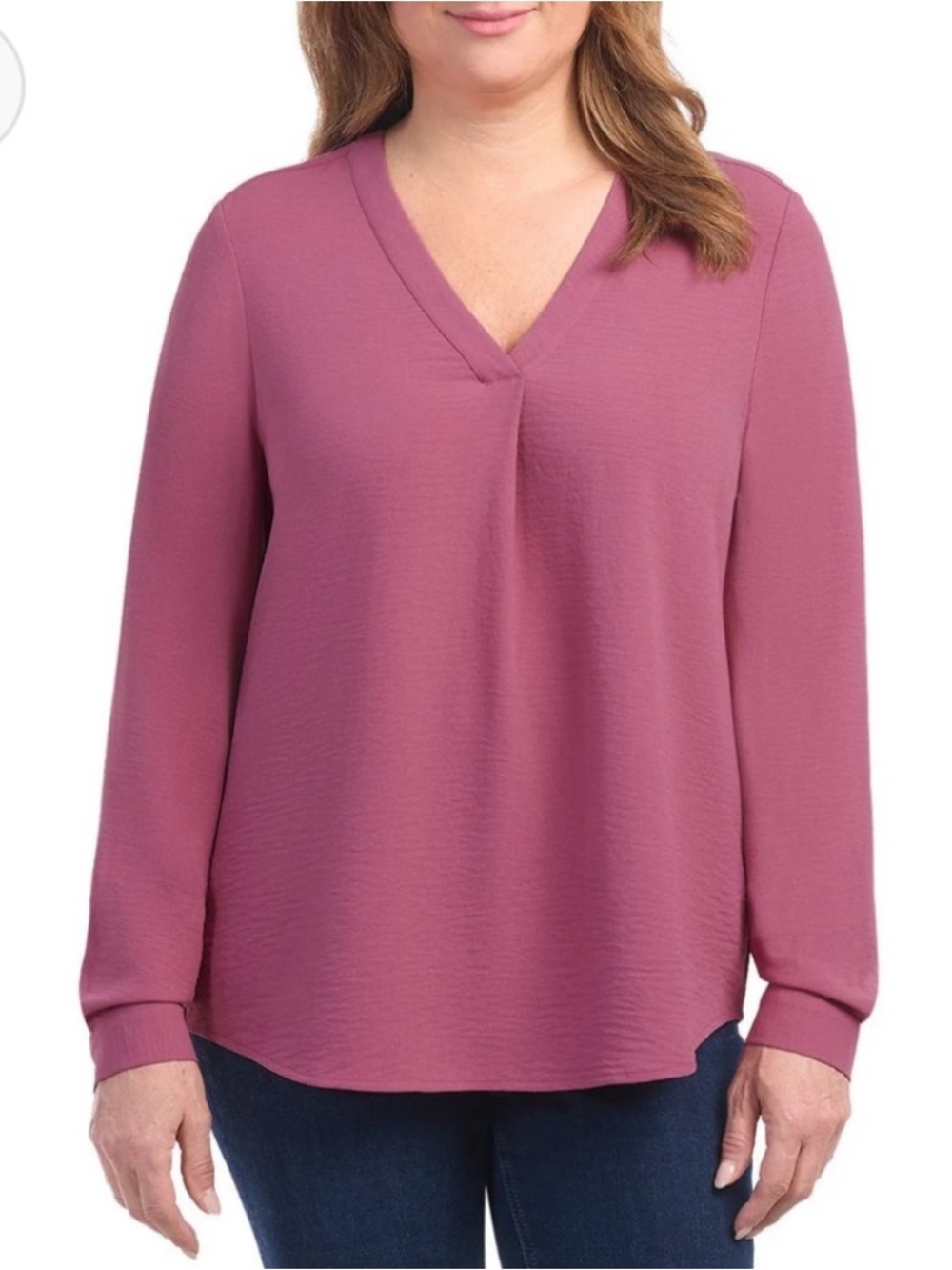 Dalia Long Sleeve Crepe Blouse Red Violet (Pink) XXL